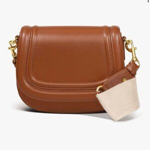 Zara Brown and Gold Shoulder Bag with Adjustable Strap